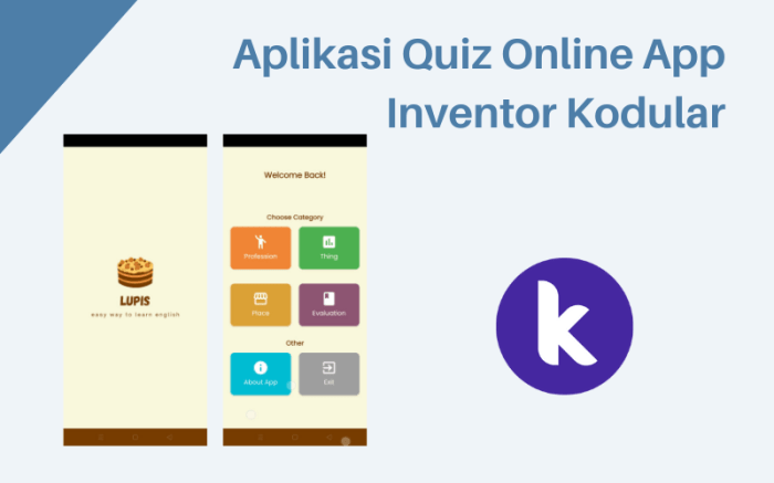 Aplikasi quiz online app inventor kodular