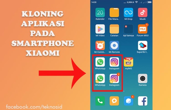 Cara Menggandakan Clone Aplikasi pada smartphone Xiaomi Thumbnaik