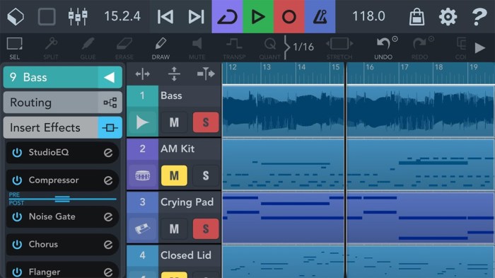 Cubasis 3 best audio editing apps and DAWs 2