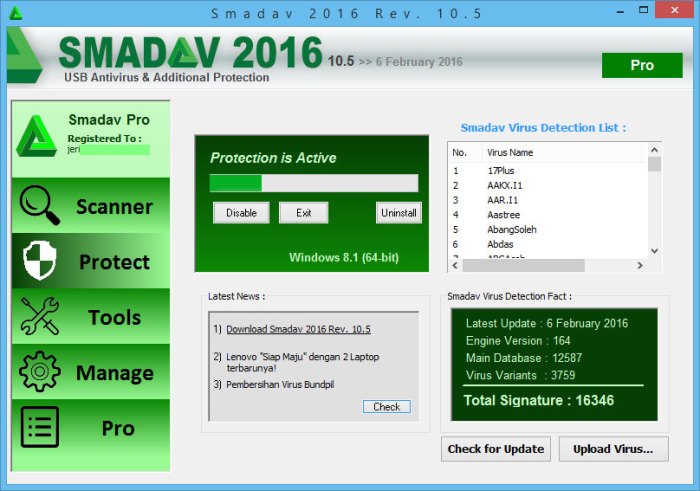 Download Smadav Antivirus 2016 Rev 10.5 Disempurnakan Untuk Windows 10 1
