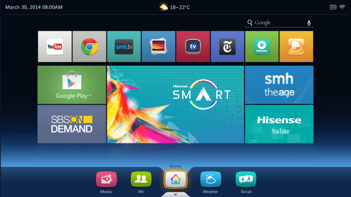 Hisense Homescreen UI Vision TV powered by Android