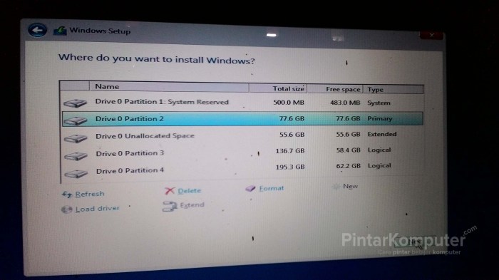 Panduan Pemula Cara yang Benar Membagi Partisi Hardisk Saat Menginstall Windows 7 8 10 6 1