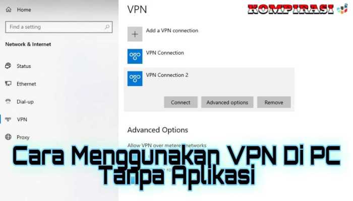 VPN Di PC Tanpa Aplikasi
