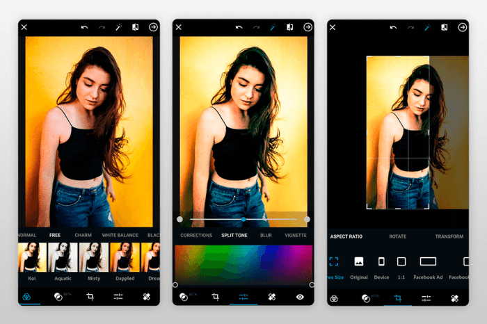 adobe photoshop express photo editing app for android interface 1