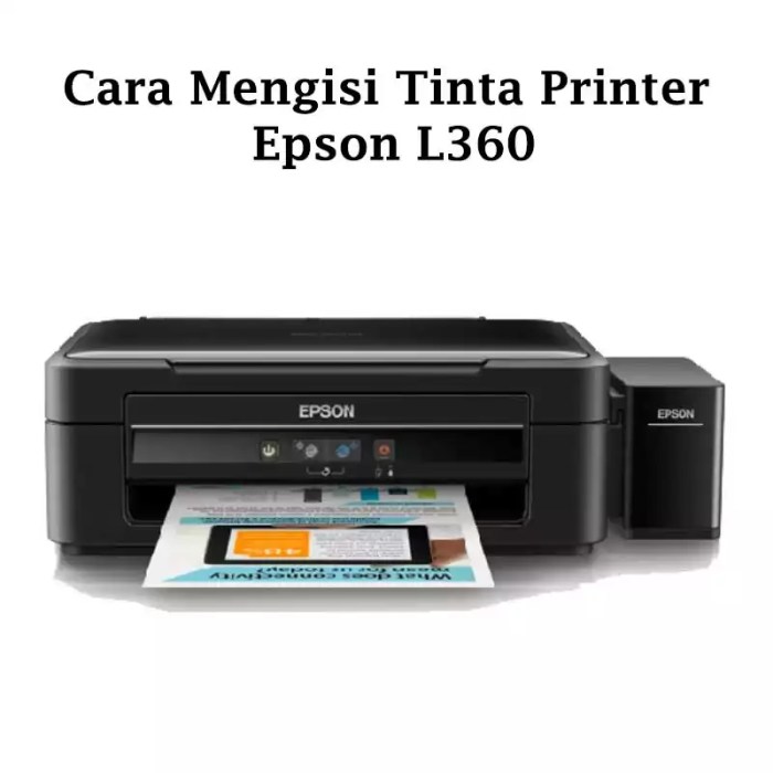 cara mengisi tinta printer epson l360 1