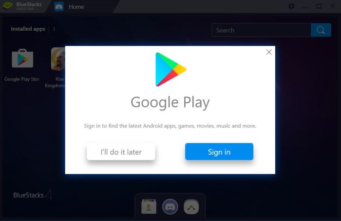 install Android apps on Bluestack WIndows 10 1