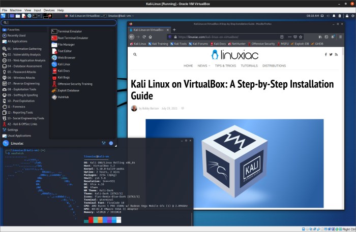 kali linux virtualbox installed