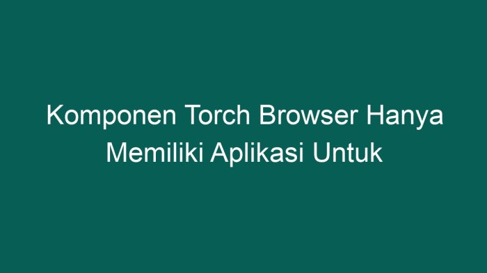 komponen torch browser hanya memiliki aplikasi untuk 13061