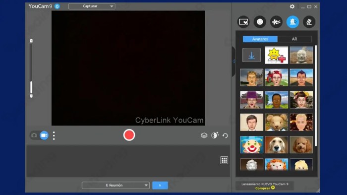 tampilan aplikasi kamera cyberlink youcam 1