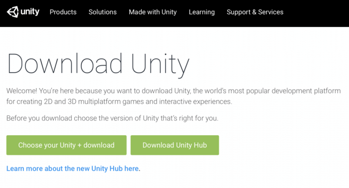 download unity x