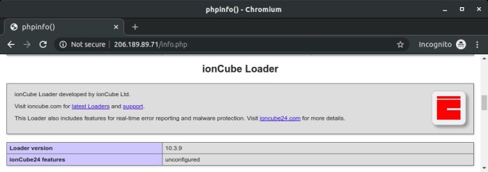 cara install ioncube loader ubuntu phpinfo ioncube loader