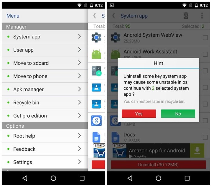 AndroidPIT root apps System App Remover w