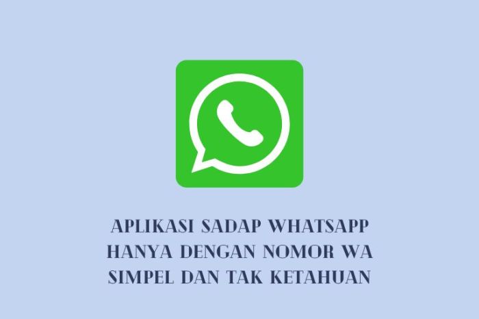 Aplikasi Sadap WhatsApp Hanya dengan Nomor WA Simpel dan Tak Ketahuan
