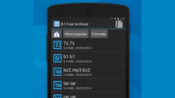 B Archiver best zip rar and unzip apps for Android