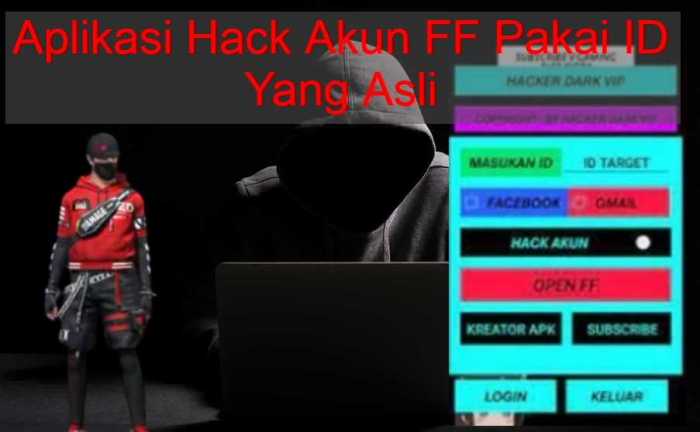 Download ff account hack application real id hacker apk to