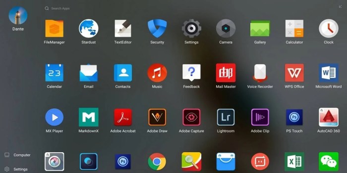 Featured Phoenix OS desktop screen
