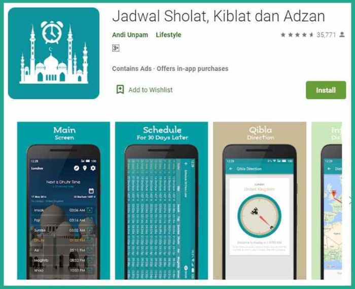 Jadwal Sholat Kiblat Aplikasi Adzan Otomatis dan Jadwal Sholat