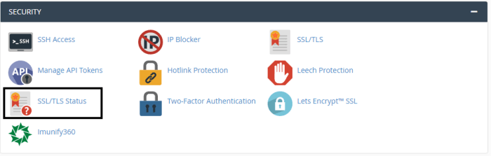 SSL atau TLS Status