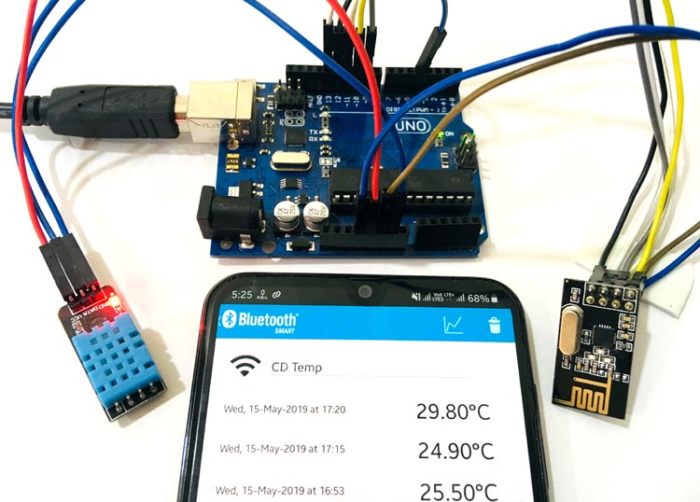 Sending Sensor Data to Android Phone using Arduino and NRFL over Bluetooth