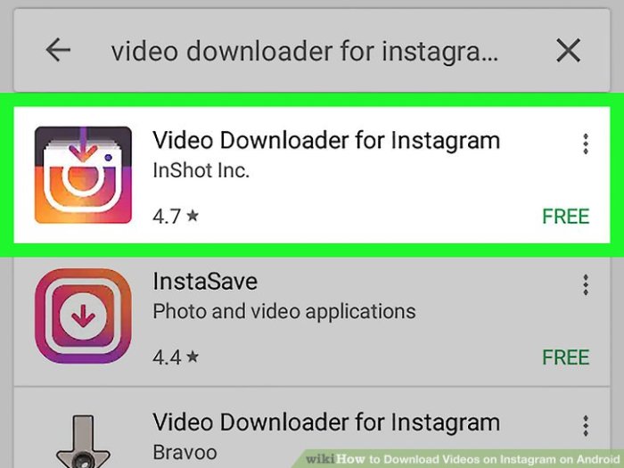 aid v px Download Videos on Instagram on Android Step