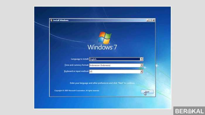 Instal Windows 7 di Komputer