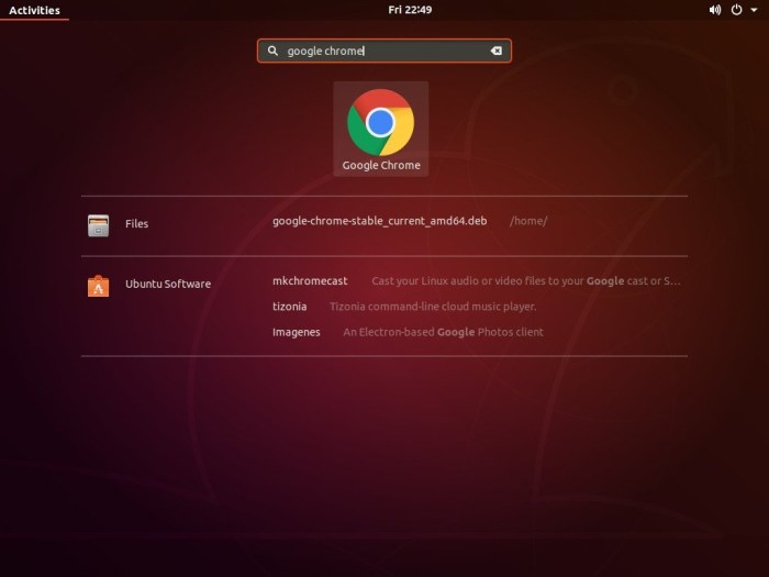 ubuntu open google chome