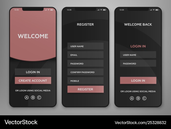 ui ux mobile application interface design vector