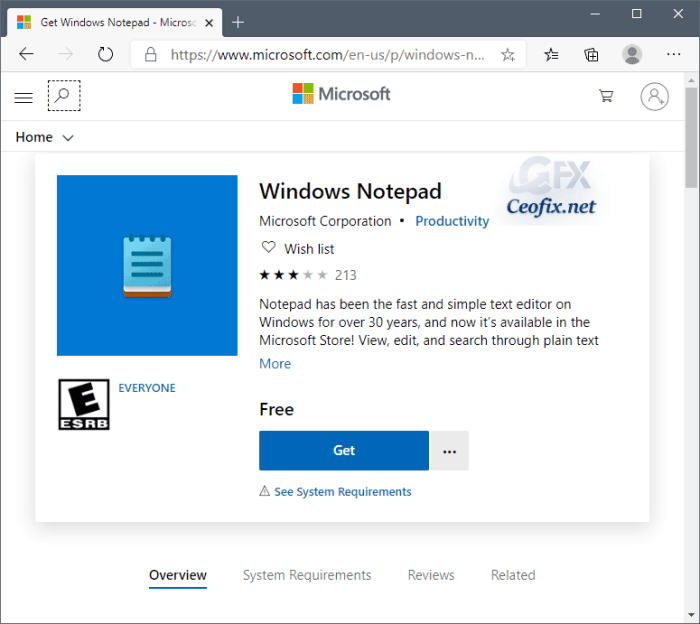 windows notepad install