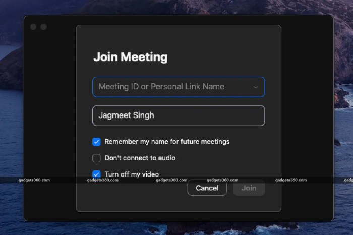 zoom join meeting screen gadgets